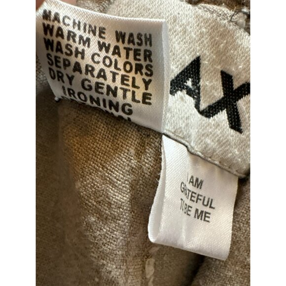 Flax Linen Tan Wide Leg High-Waisted Cropped Pants Size M - Picture 4 of 7